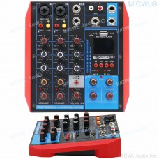 AG4-USB 4 Channel Audio Mixer Portable Bluetooth Mixing Console Computer Live Studio Stage Microphone EQ USB 48V Switch
