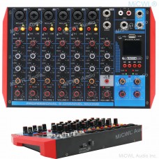 AG8-USB 8 Channel Live Audio Card USB Bluetooth Sound Mixing Console PC Laptop DJ Mixer Stage Studi Sing Effector 8-Input 2-Bus