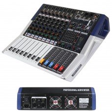 1000W Power Mixer Amplifier 8 Channel Sound Mixing Console 48V Bluetooth Wireless Microphone Input MiCWL PH08-1000W