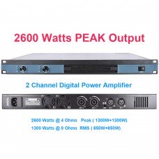 MiCWL 2 Channel 2600W Digital Power Amplifier 2600 Watt Audio Sound Microphones XLR Power Preamps AMP Volume Switch