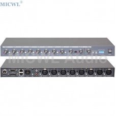 MICWL R2820 Brand New Eight Channel Sound Mixer for Conference Desktop Table Gooseneck Conference System Provide 48V Phantom