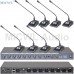 MICWL T510 8Pcs Wired Desk Tabletop Gooseneck Conference Microphone System and R2820 8 Channel 48V Phantom Sound Mixer