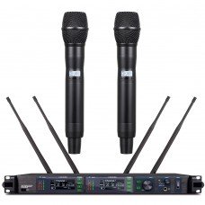 AD4D-II ADX400 Dual Beta87 Handheld Digital Wireless DJ Karaoke Stage Microphone System 4 Antenna True Diversity