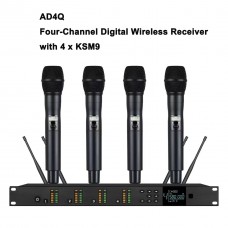 MiCWL AD4Q 4-Channel Digital Wireless Microphone System KSM9 Handheld For Stage DJ Karaoke Anti-interference 