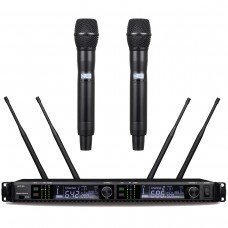 AD4D-ADX400 Dual Beta87 Handheld Digital Wireless DJ Karaoke Stage Microphone System 4 Antenna True Diversity