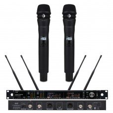 AD4D True Diversity Digital Wireless DJ Karaoke Stage Sing Microphone System Metal Silver KSM8 500m Range