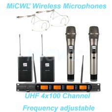 MiCWL D400 Wireless Microphone System - Handheld Lapel Headset Conference