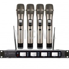 MICWL D400 400 Channel Handheld Wireless Radio Microphone System Stage Performance - White LED light