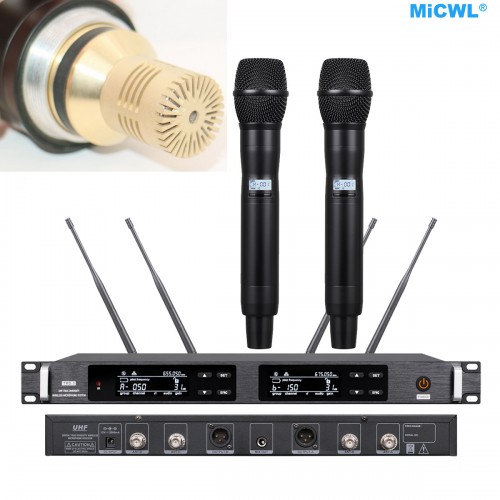 8 Metal Handheld Wireless System UHF Professional Stage Microphone System  Set