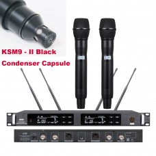 Advanced ULXD KSM9-II Black Condenser Dual Handheld Wireless Microphone System Stage Vocal Concert True Diversity Air To Africa