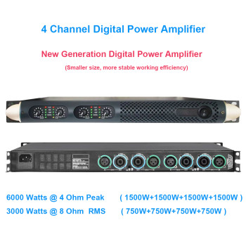 4-Channel High Power Digital Amplifier 6000W Class D | Professional Audio System for Stage, Bar & Outdoor Events