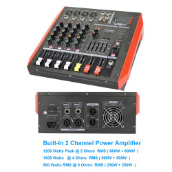 MiCWL P402D 1200W Bluetooth Audio Mixer Mixing Console 4 Channel Sound Karaoke Music Live 2 Channel Power Amplifier Mixer