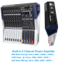 MiCWL PH08 2000W Power Mixer Amplifier 8 Channel Sound Mixing Console 48V Bluetooth Wireless Microphone Input