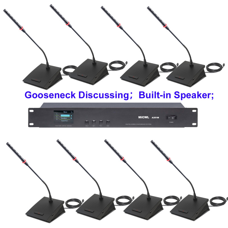MiCWL 1-60pcs Desktop Built-in Speaker Gooseneck Table Digital Conference System Chairman Delegate Unit For Meeting Hall Solutions A351M A3517