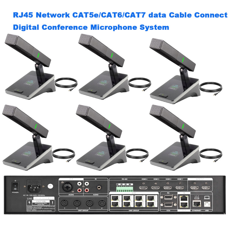 MiCWL RJ45 CAT6 Network Wired Conference Microphone System President Delegate Table Mics CAT5e Data Cable