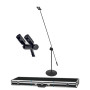 MiCWL C30 Professional Dual-Microphone Pole Standing Condenser Capacitor Super Cardioid Microphone For Stage Concert Lecture Flight Case
