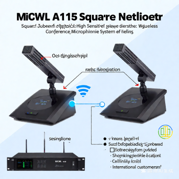 16-Unit Digital Wireless Conference Mics - MiCWL A115 System with Chair Priority & Anti-Interference, 300m Range, 2U Desktop Table Microphones for Professional Meeting Room