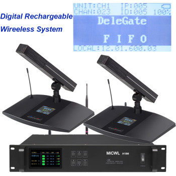 Desktop Digital Wireless Microphone System Rechargeable Conference Mics with USB Charging Base 100Pcs Table Mics for Meeting Debate MiCWL A105