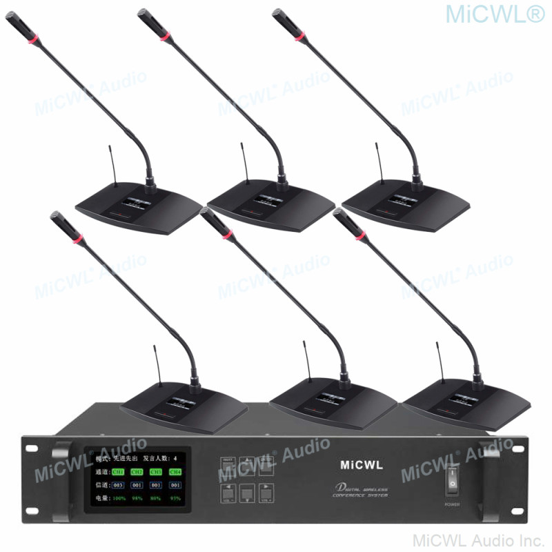 MiCWL USB Rechargeable Digital Wireless Conference Microphone System with Flexible Gooseneck – Professional Meeting Room Mic for Press Conferences, Government Briefings & Corporate Events