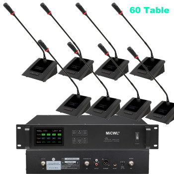MiCWL Digital Wireless Conference System - 60 Gooseneck Microphones with President Chairman Unit Priority Function -Wireless Meeting System
