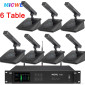 MiCWL A115 Wireless Conference Microphone System - 2U Digital Table 6 Mics with Chair/Delegate Priority Mode, 300m Range, Anti-Interference for Meeting Room, Boardroom & Auditorium Chair + Delegate Units