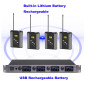 4 Channel Wireless Microphone System Handheld, Lavalier, Headset & Desktop Mics Digital Audio for Stage, Karaoke & Conference MiCWL D700