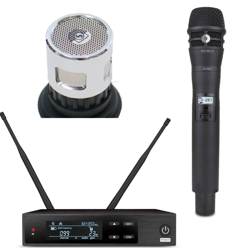 KSM8 Wireless Microphone QLXD4 Receiver Set for Stage Performance Live Streaming Conference Hosting