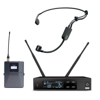 QLXD-PGA-31 100 Channels Digital Wireless System QLXD4 Receiver + QLXD1 Bodypack + PGA31 Head-Worn Mic - Professional Audio for Conference & Performance