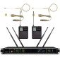 AD4D LED Wireless Microphone System with MX153 2 Beige Earset HeadMic ADX1 BeltPack
