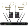 AD4D LED Wireless Microphone System with MX153 2 Beige Earset HeadMic ADX1 BeltPack