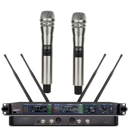 High-End 200 Channel Digital Wireless Microphone System AD4D-II Silver KSM8 Handheld ADX2 DJ Karaoke Stage Singing Vocal Mic