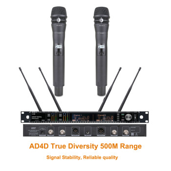 AD4D True Diversity Digital Wireless DJ Karaoke Stage Sing Microphone System Metal KSM8 500m Range AD4D True Diversity Digital Wireless DJ Karaoke Stage Sing Microphone System Metal KSM8 500m Range