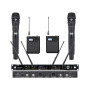 AD4D Dual Channel Digital Wireless Microphone System Receiver 2 KSM8 Handheld and 2 BodyPack with Lavalier Mics