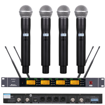 MiCWL ew400 400 Channel 4 SM58 Handheld Wireless Microphone System Stage DJ Karaoke Singing LED Receiver