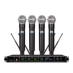 AD4Q-Beta58 4 Channel Wireless Microphone System 4 Beta-58 Handheld Cardioid Dynamic DJ Karaoke Stage Sing