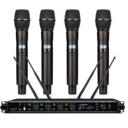 AD4Q 4-Channel Wireless System - Digital LED Display with KSM9 Capsules for Stage & Studio