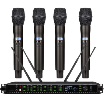 AD4Q 4-Channel Wireless System - Digital LED Display with KSM9 Capsules for Stage & Studio