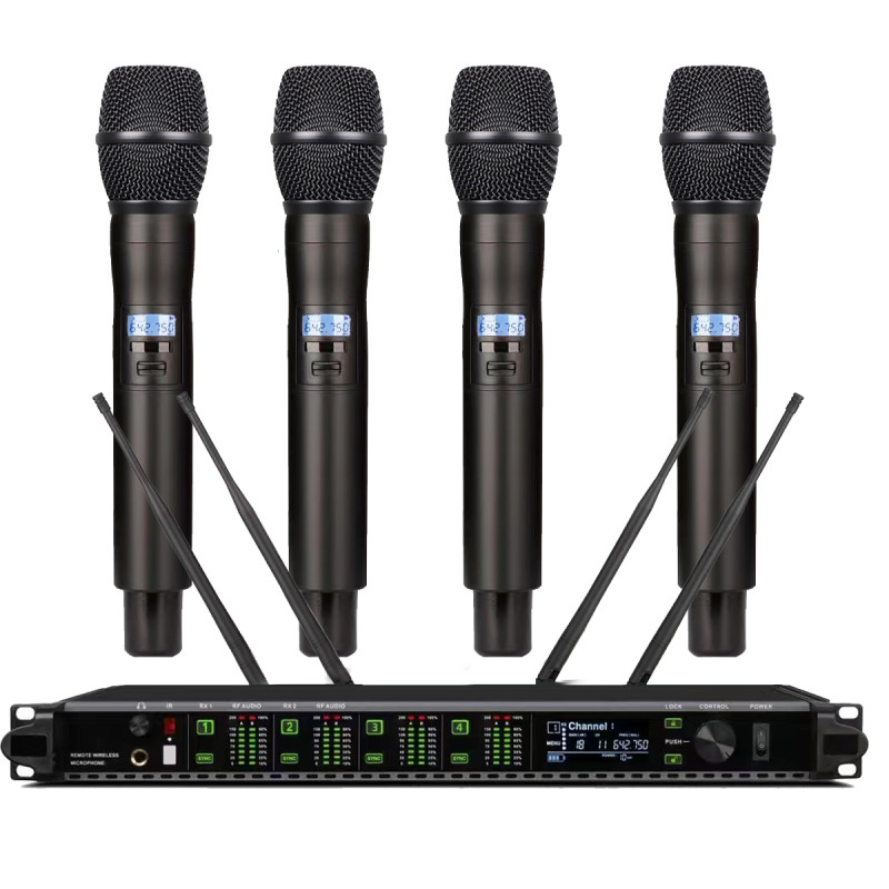 AD4Q 4-Channel Wireless System - Digital LED Display with KSM9 Capsules for Stage & Studio