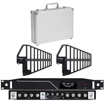 UA848 Digital Antenna Distribution Amplifier for Wireless Microphone Systems UHF 470-960MHz Signal Booster with Anti-Interference Long Range Secure Encryption Crystal-Clear Audio for Stage KTV Live Streaming Church