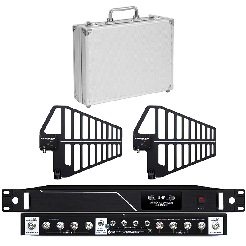 UA848 Digital Antenna Distribution Amplifier for Wireless Microphone Systems UHF 470-960MHz Signal Booster with Anti-Interference Long Range Secure Encryption Crystal-Clear Audio for Stage KTV Live Streaming Church