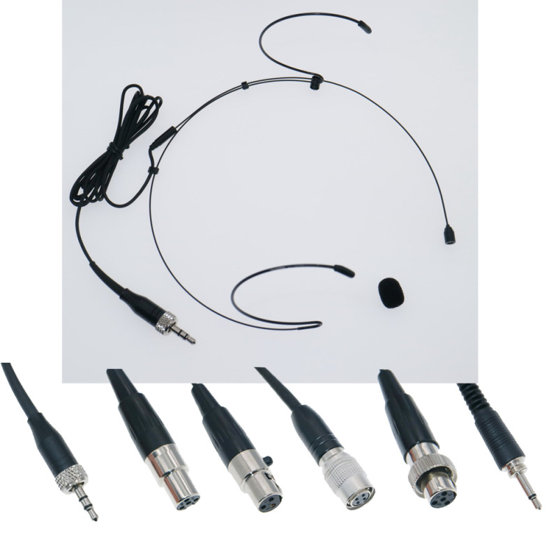 HM200 Black Headset Microphone HeadMic For Shure Sennheiser AKG Samson MiPro Audio-Technica BeltPack Wireless