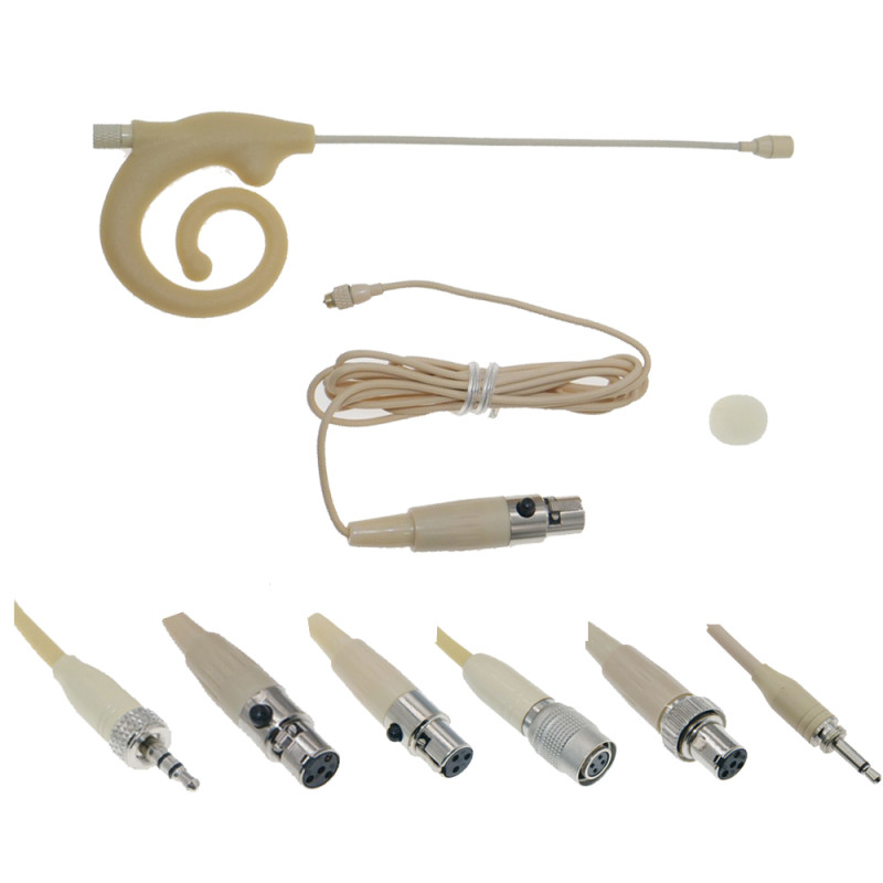 Beta-12 Snail Earset Headset Microphone For Shure Sennheiser AKG MiPro Wireless Bodypack Transmitter Omnidirectivity Capsule