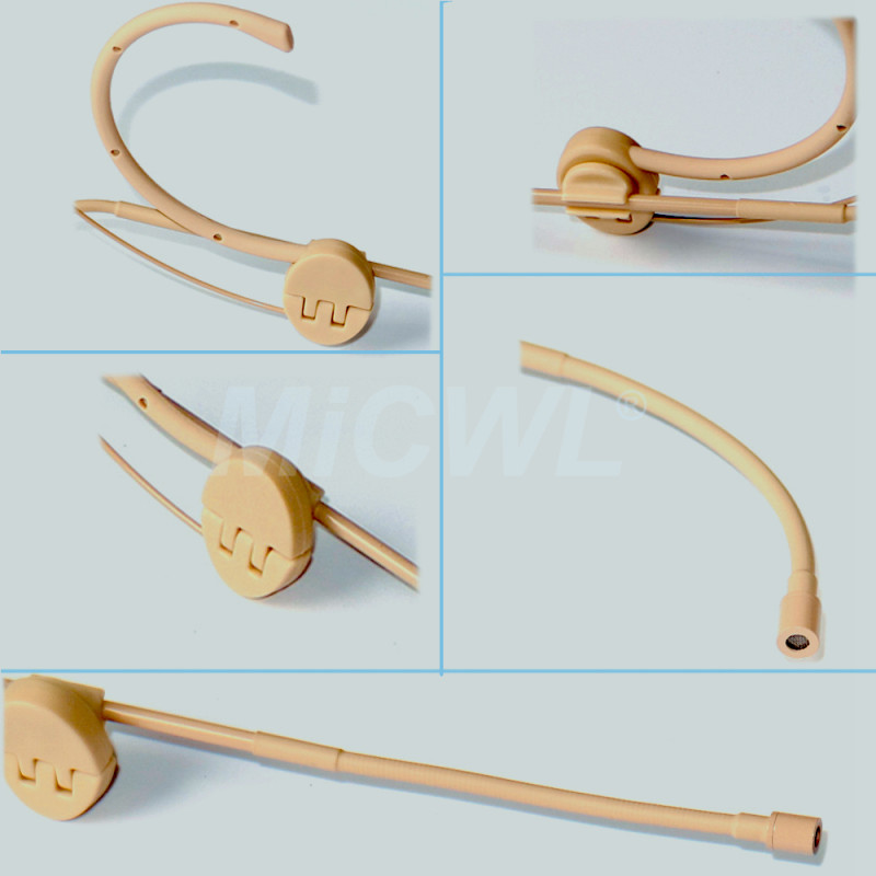 Foldable Headset Microphone For Shure Sennheiser MiPro ACT Series Digital Transmitter TA4F Lock