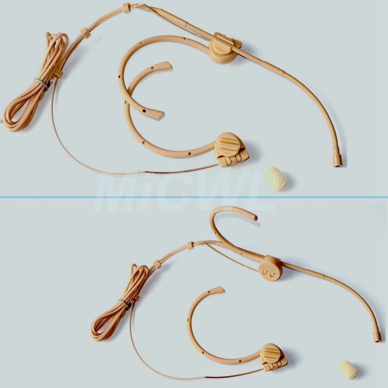 Foldable Headset Microphone For Shure Sennheiser MiPro ACT Series Digital Transmitter TA4F Lock