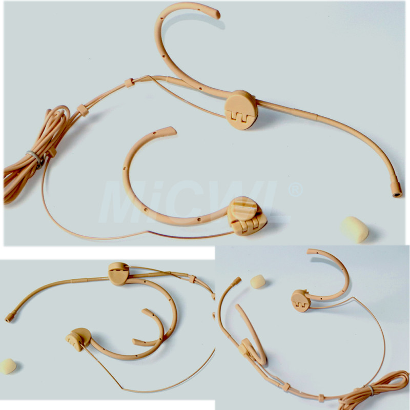 Foldable Headset Microphone For Shure Sennheiser MiPro ACT Series Digital Transmitter TA4F Lock