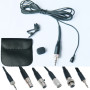 Black Lavalier Lapel Microphone For Sennheiser Shure AKG Samson Wireless BodyPack Transmitter with Bag