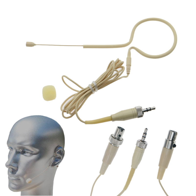 Beige MX153 Hanging Earset Headset Microphone For Shure Sennheiser EW G3 G4 4Pin AKG Samson 3Pin Limited Edition
